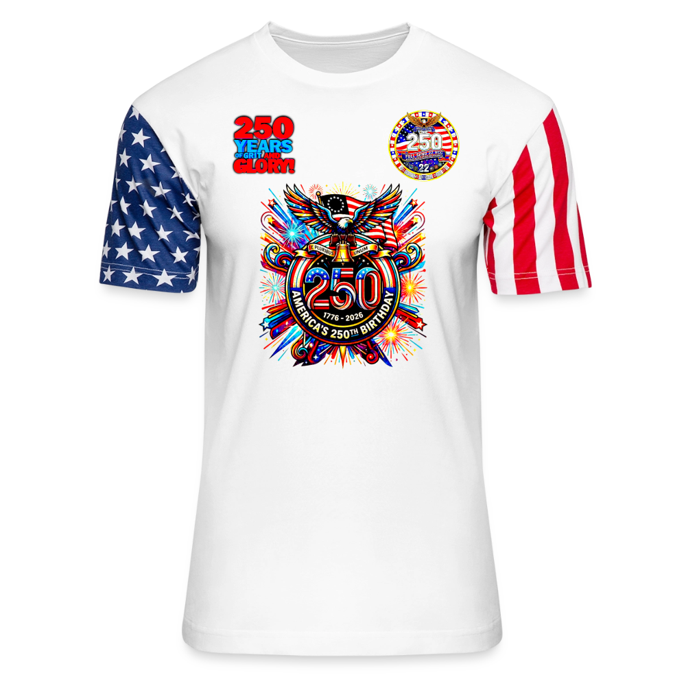 Adult Stars & Stripes T-Shirt | LAT Code Five™ 3976 - white