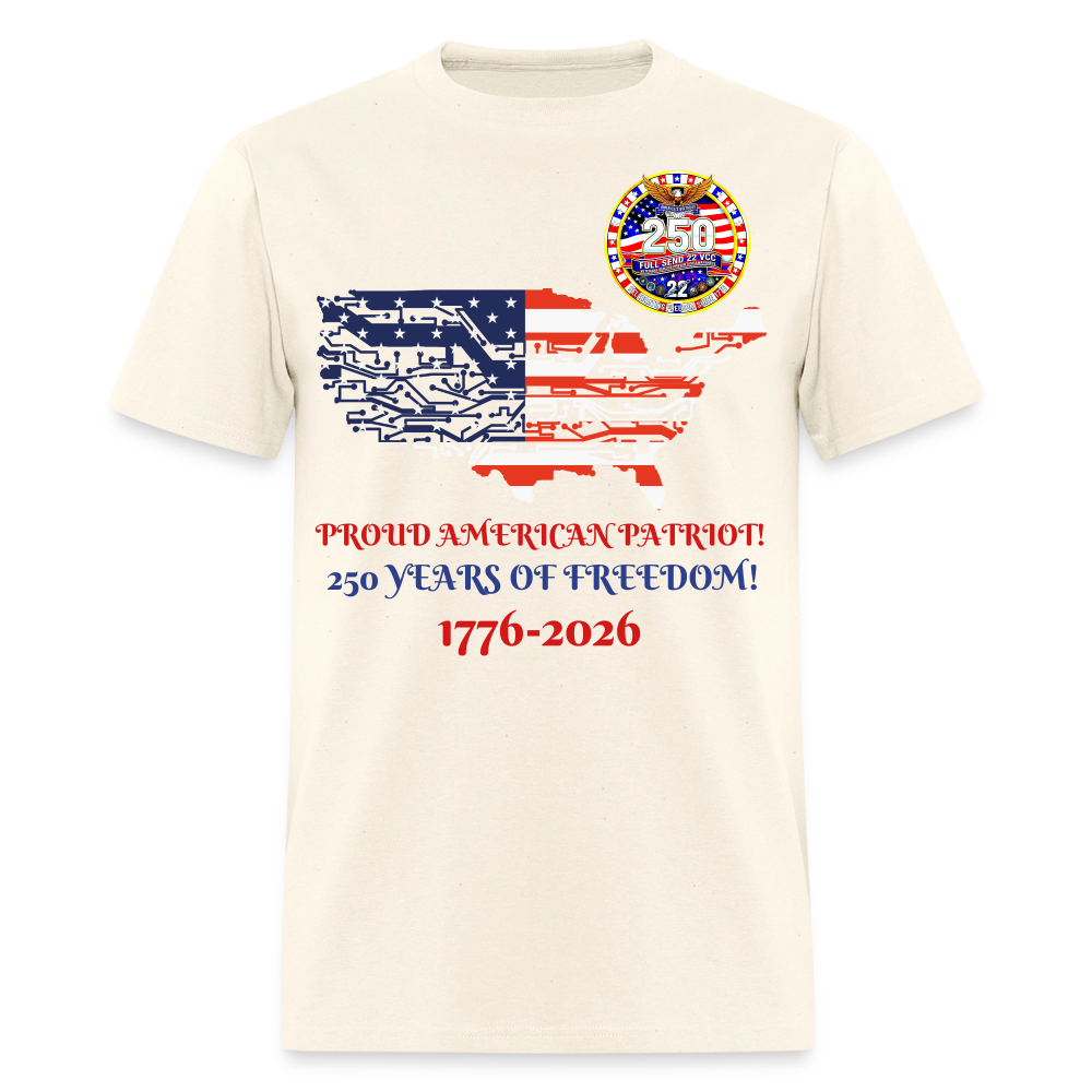 Men's T-Shirt | GILDAN 5000 Adult Stars & Stripes T-shirt AMERICA'S 250TH BIRTHDAY SHIRT - sweet cream heather
