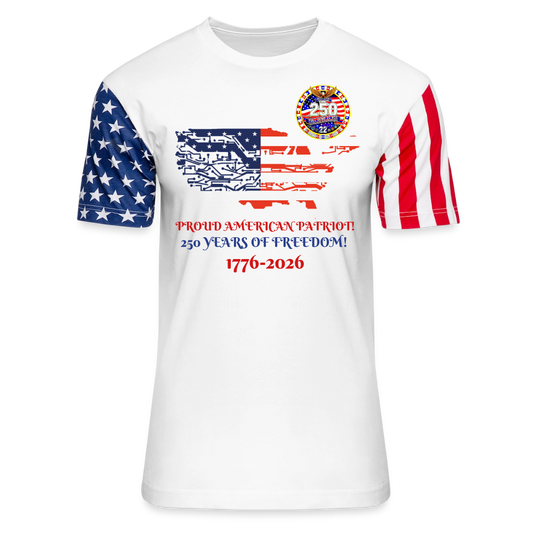 Adult Stars & Stripes T-shirt AMERICA'S 250TH BIRTHDAY SHIRT - white